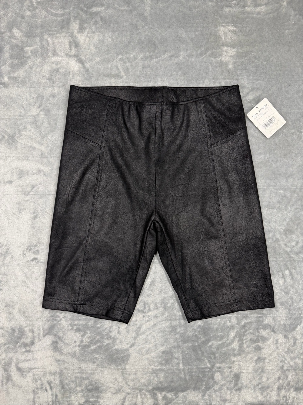 Free People‎ Black Heatwave Faux Suede Bike Shorts